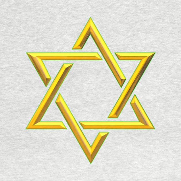 3-D Look Golden Star of David by Artist4God